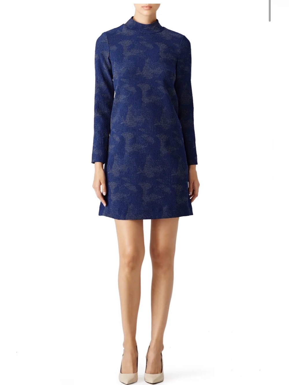 Hunter Bell Polly Blue Long Sleeved Mini Dress